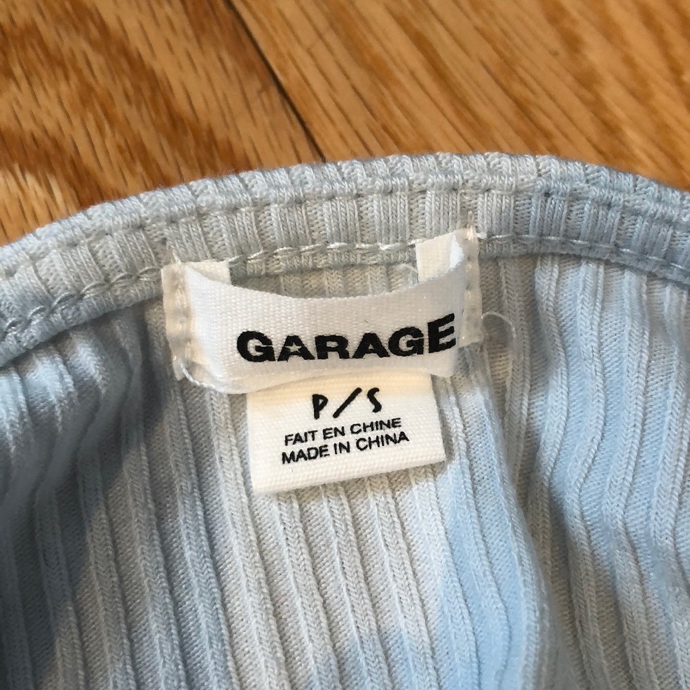 Garage Blue Ribbed Bungee V Cami - Picture 3 of 3